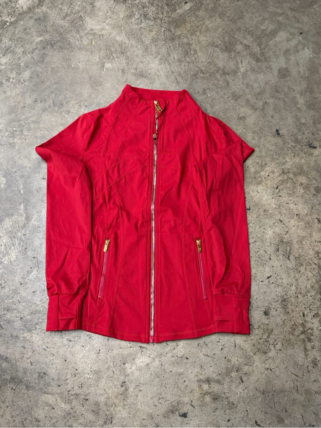 Lululemon Athletica Bright Red Zip-Front Bomber Jacket